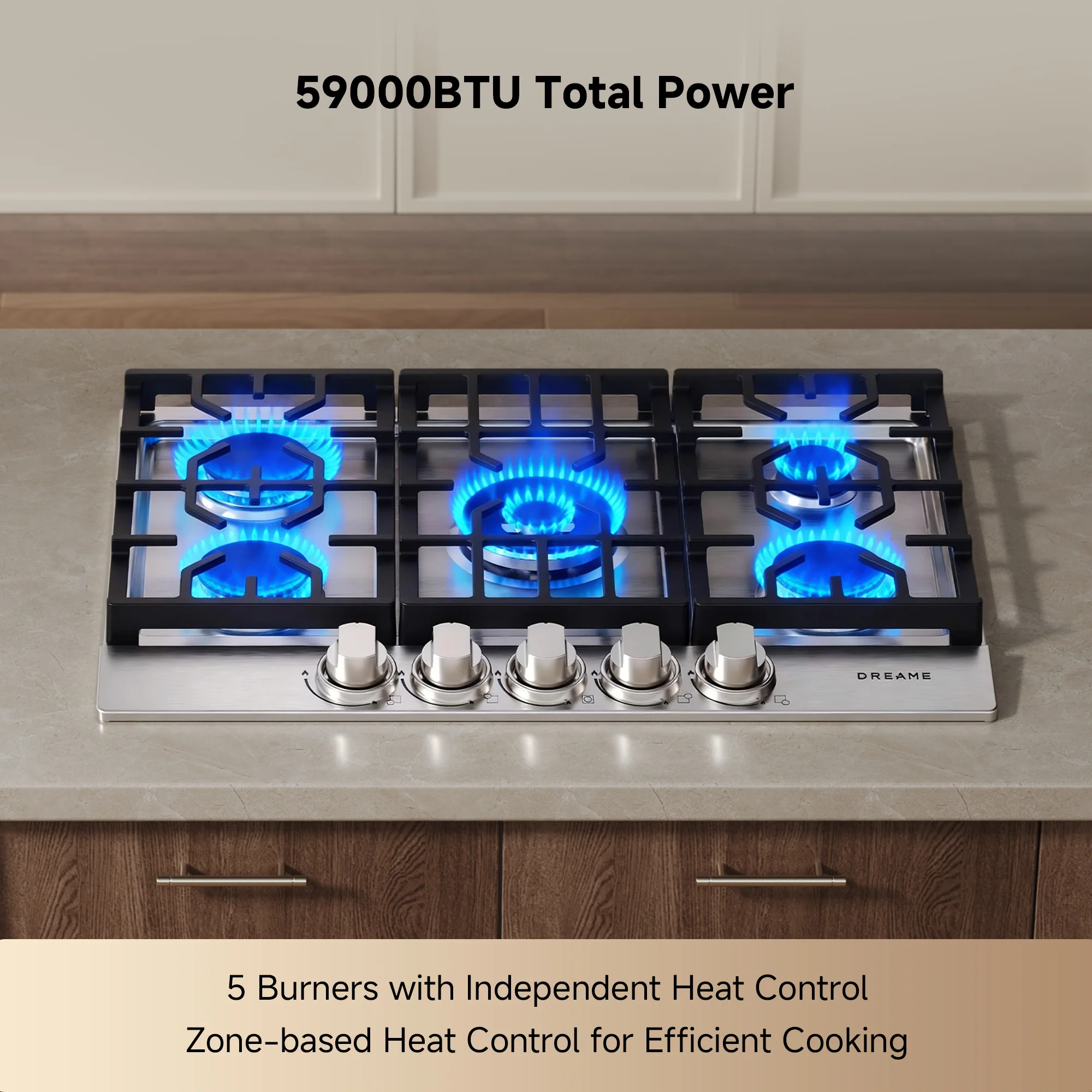 Dreame CZ601 Gas Cooktop with 5 Burners - Image 5