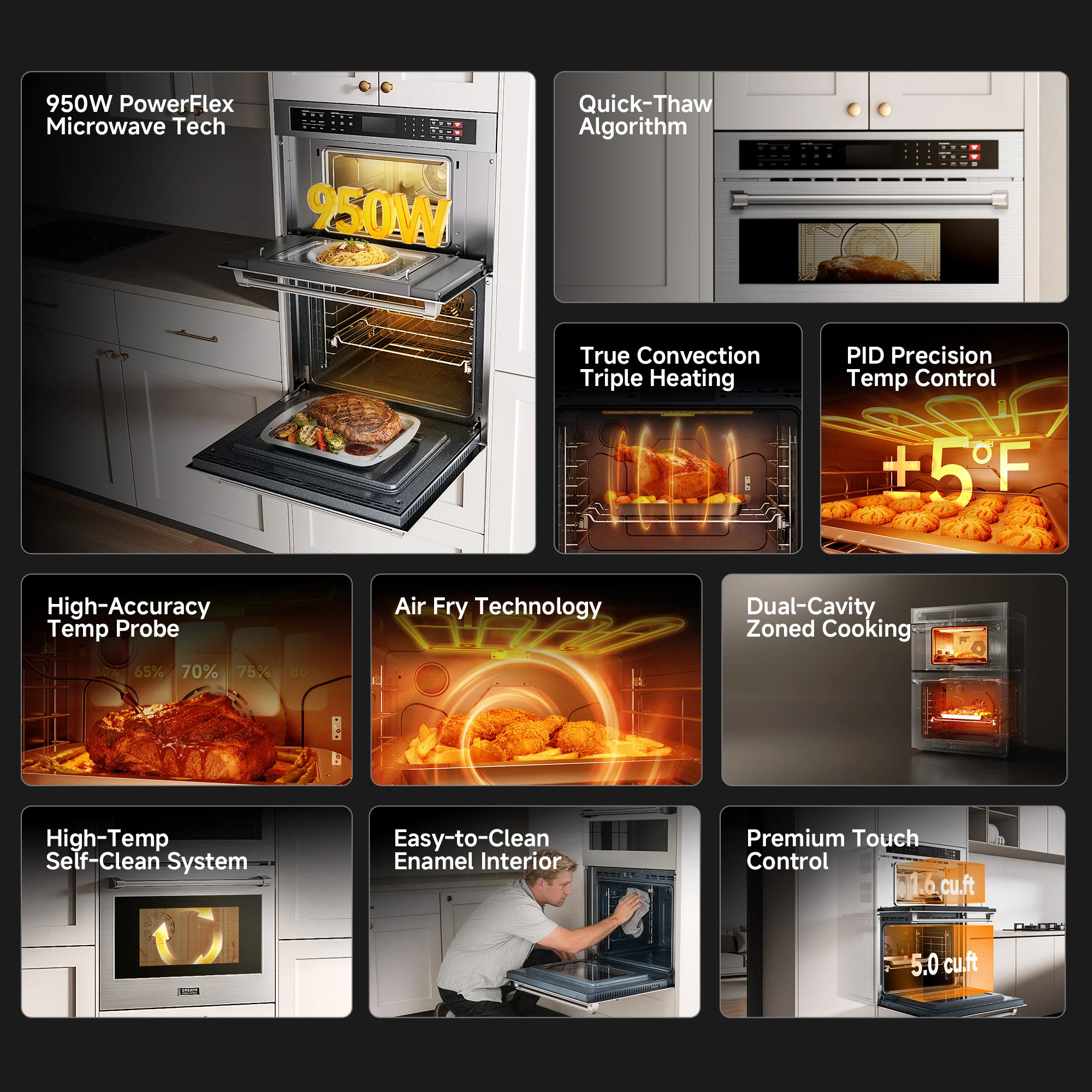 Dreame OZ601 Pro Microwave Combo Double Wall Oven - Image 9