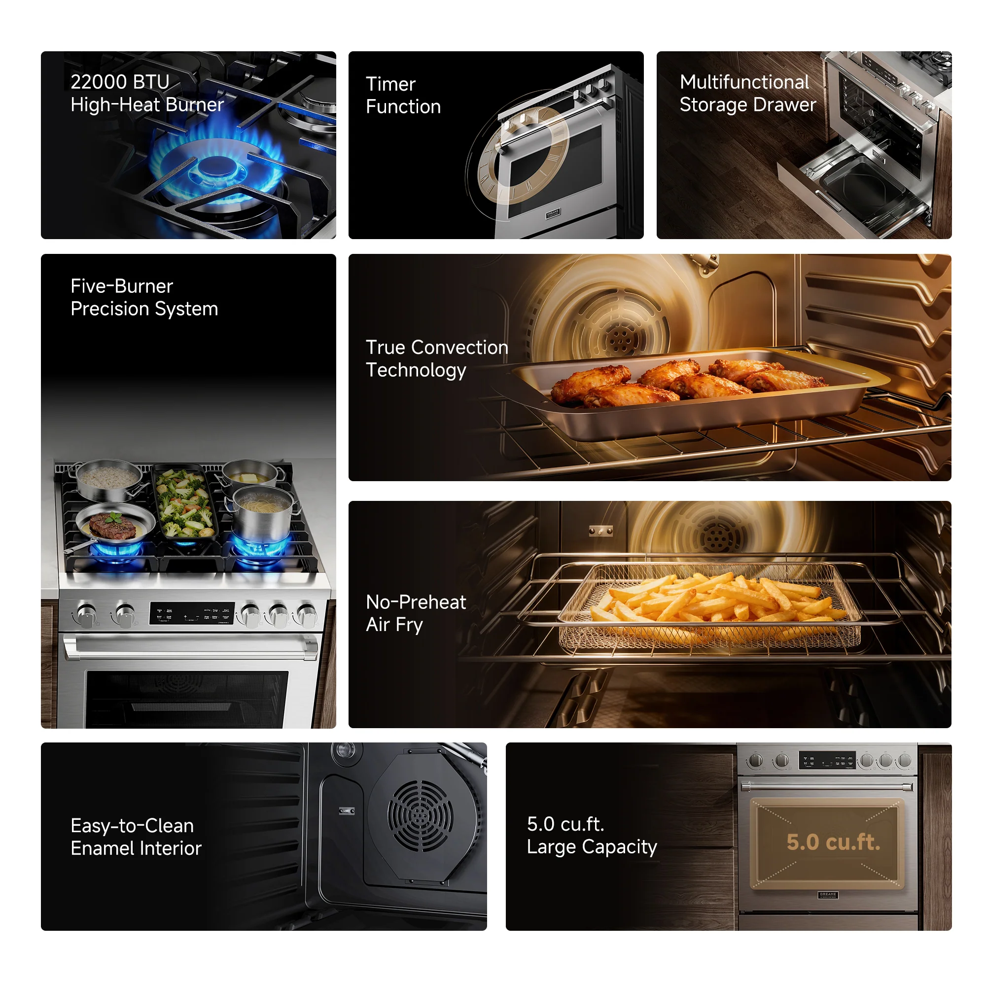 Dreame RZ601 Pro Front Control Gas Range - Image 4