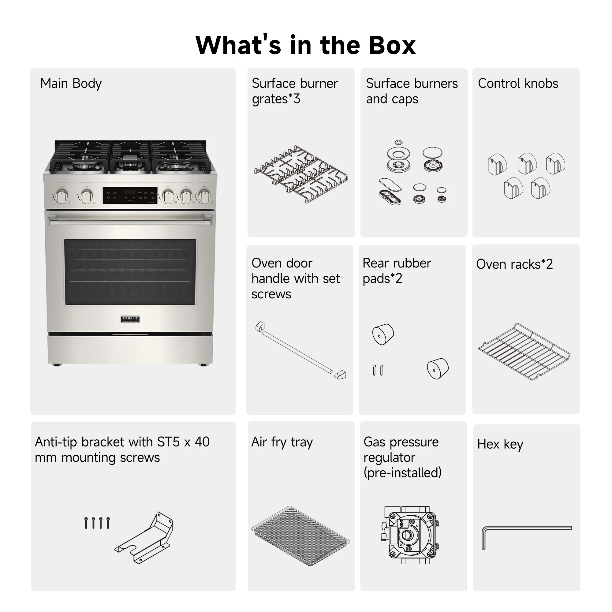 Dreame RZ601 Pro Front Control Gas Range - Image 9